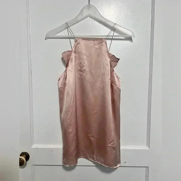 Cami NYC Ruffle Charlie Lace-up Silk-charmeuse Camisole In Pastel Pink LIKE NEW - Picture 7 of 7